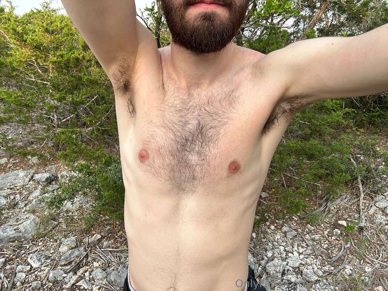pov: ape man showing off his ripe pits and manhood while sta..