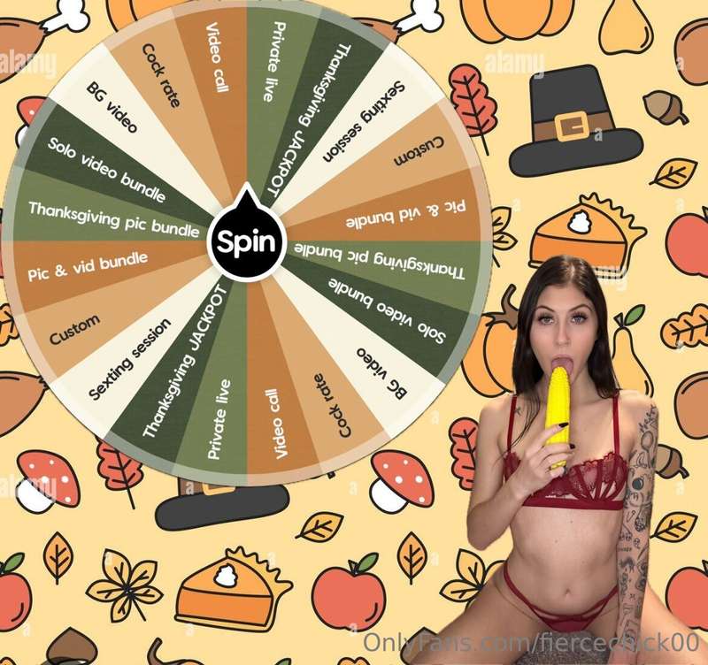 THANKSGIVING WHEEL$10 - 1 spin$20 - 3 spins🦃🌽🥧💦AVAILABLE ALL..