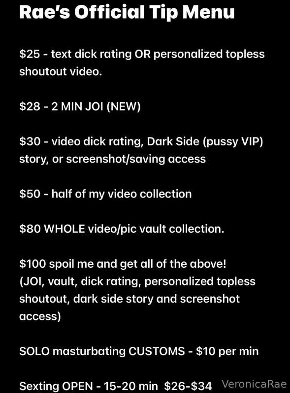 RAES TIP MENU 2025 (only thing not listed is my private snap..