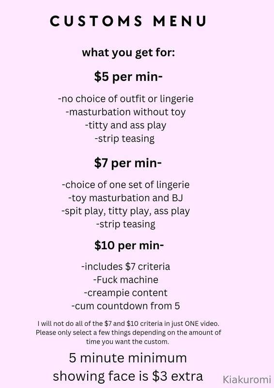 Hey guys I am taking custom orders here is my price lists fo..