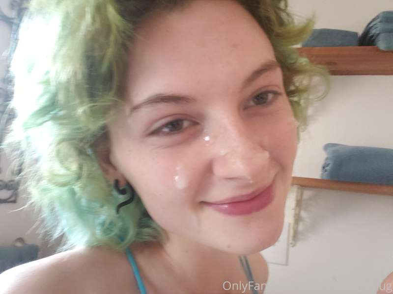 I just got my throat fucked so good. Here's a recent facial .. 1