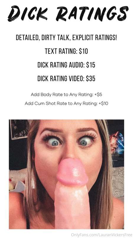 I’m doing DICK RATINGS today! 🤤 Tip for what kind you'd like..
