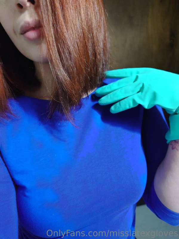 Blue and green #latex #latexgLove #gloves #love 2