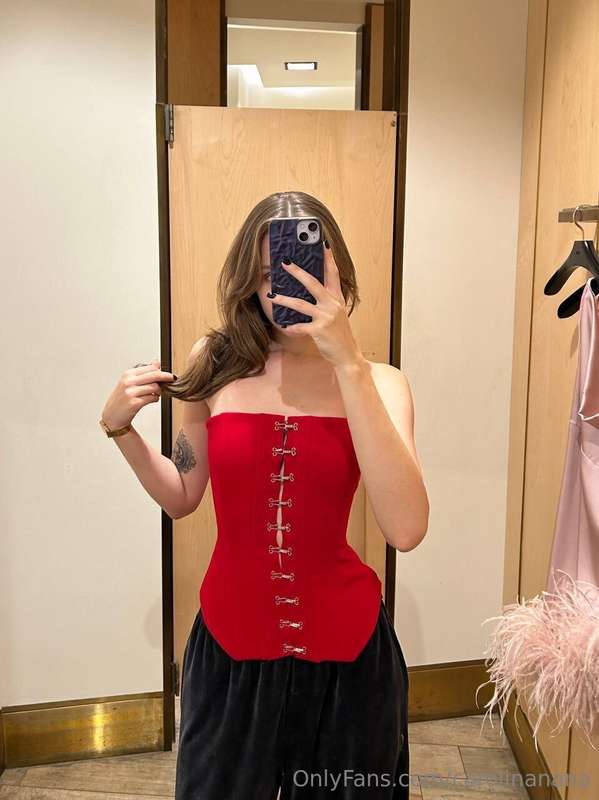 I came across a red corset at the store today and decided to..