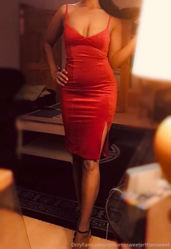 The girl in the red dress