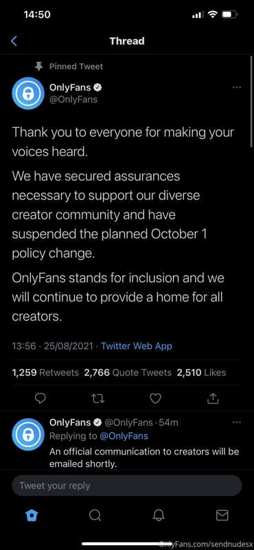 UPDATE: 
Onlyfans realised they’ll go bankrupt without us 😂