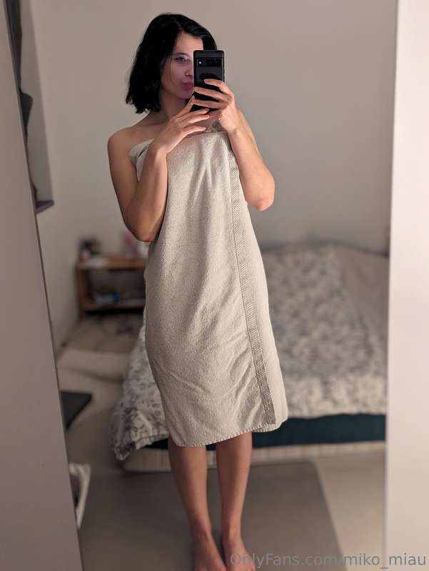 Should I take off the towel??? :>  PS. Comment for a surpris..