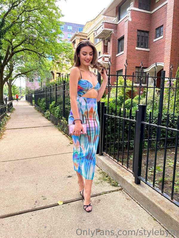 Feeling so cute in this amazing dress and white leather jack.. 2