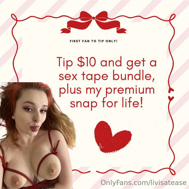 EXCLUSIVEEEE sex tape bundle for the FIRST fan to tip ONLY! ..