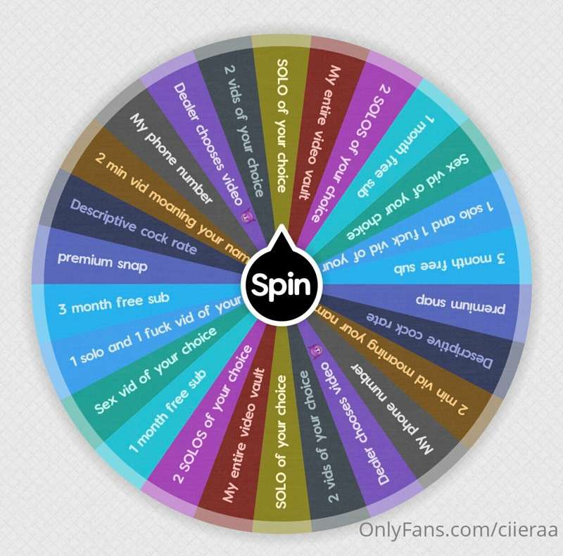 You like to gamble baby?😜 let’s play!
$10 for 1 spin
$25 for..