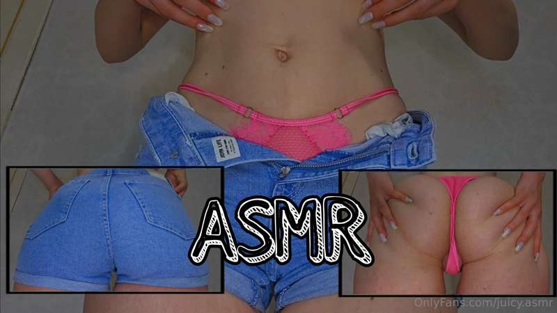 ASMR° scratching denim shorts, booty and belly