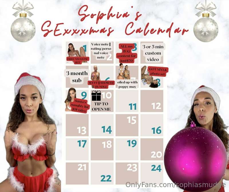 💋🎁🎄 **SOPHIA'S SEXXXMAS CALENDAR DAY 10**🎄🎁💋  On the 10th da..