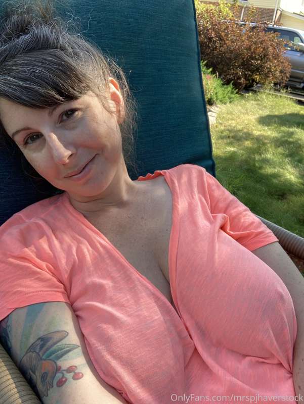 Hanging in the backyard in my pajamas before it gets too hot..