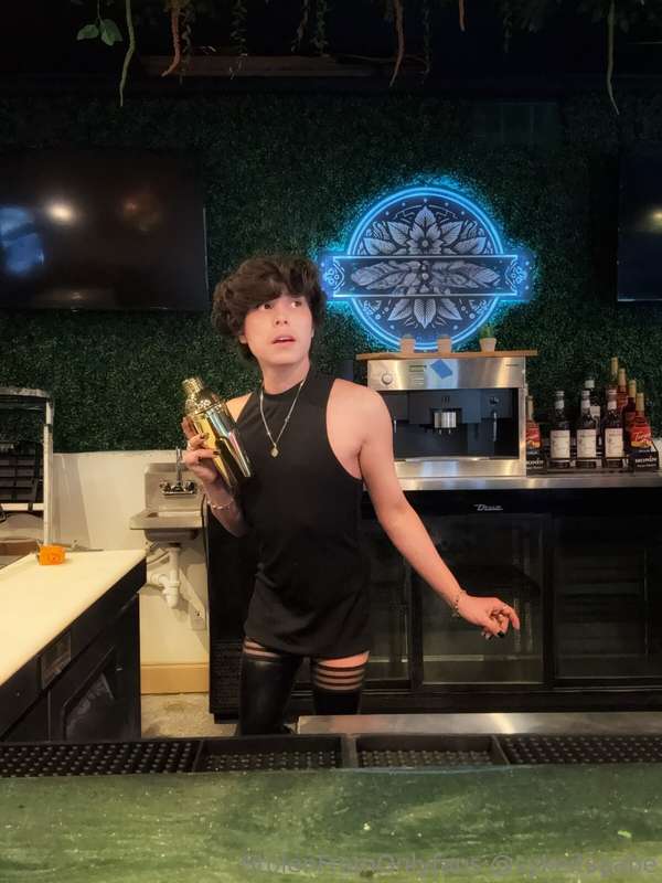 Welcome to ***** bar! I’m Gabe, what can I get for you!? :3 .. 16