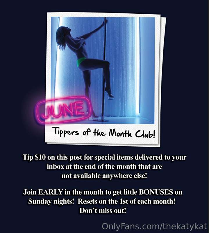 VIP Tippers of the Month Club for JUNE 2025!.Tip $10 on THIS..