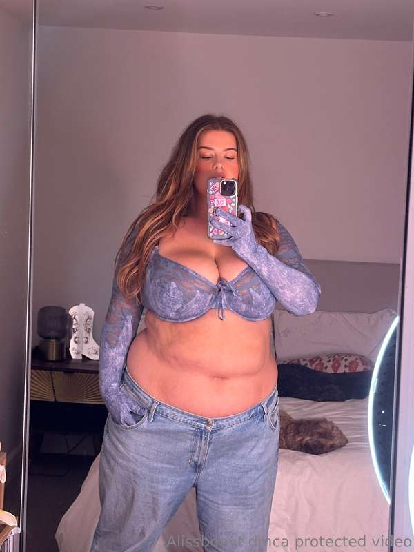 Low rise baggy jeans really hide the biggest and softest par.. 5