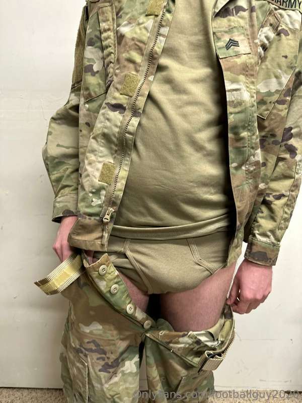 The private doing a little stripping down to his military br.. 18