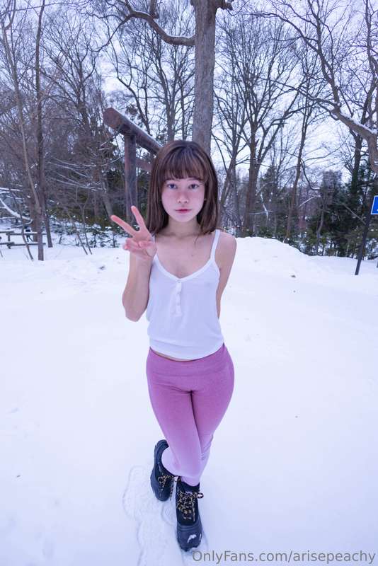 Playing in the snow 🥰 It’s a bit cold huh?  1