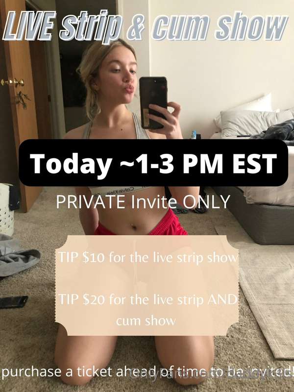 **INVITE ONLY PRIVATE** LIVE strip & cum show! Today!! 
🚨Sta..