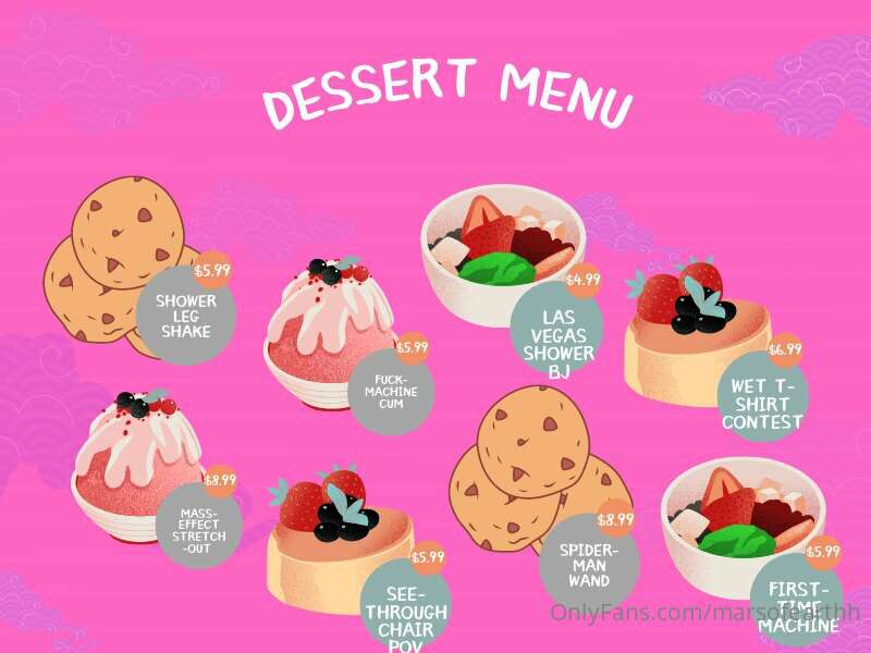 DESSERT MENU
These are my favourite videos for sale. I have ..