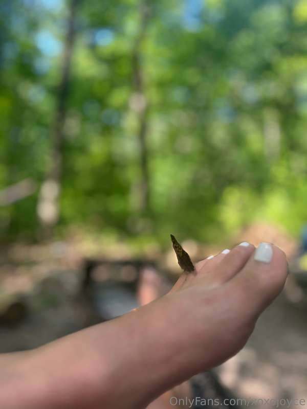 A butterfly landed on my pretty foot for over ten minutes to..