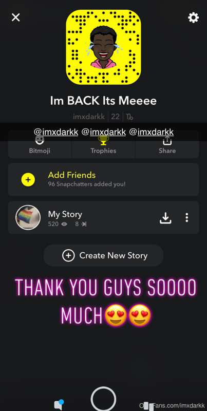 My old Snapchat got deleted! Add my new one ! Imxdarkk 💕🥰