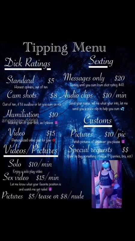 NEW menu 😈 Let me know if youd like anything thats not alrea..
