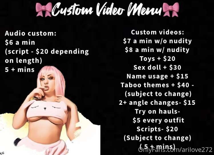 New menu options available! Don’t be shy to reach out to me .. 2