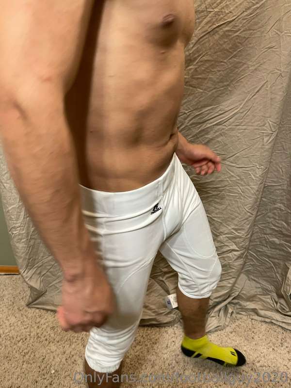 Football pants and a thong on the private! 21