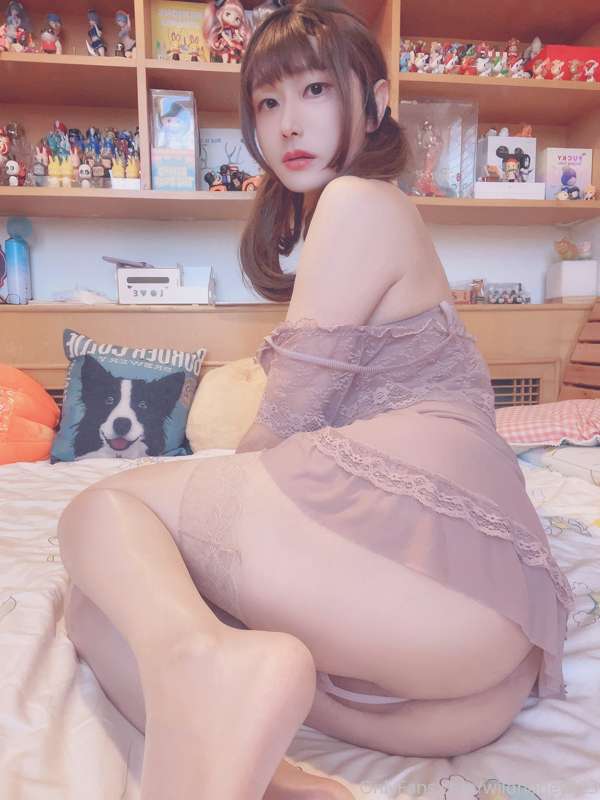 Skin color pajama and stockings. 20