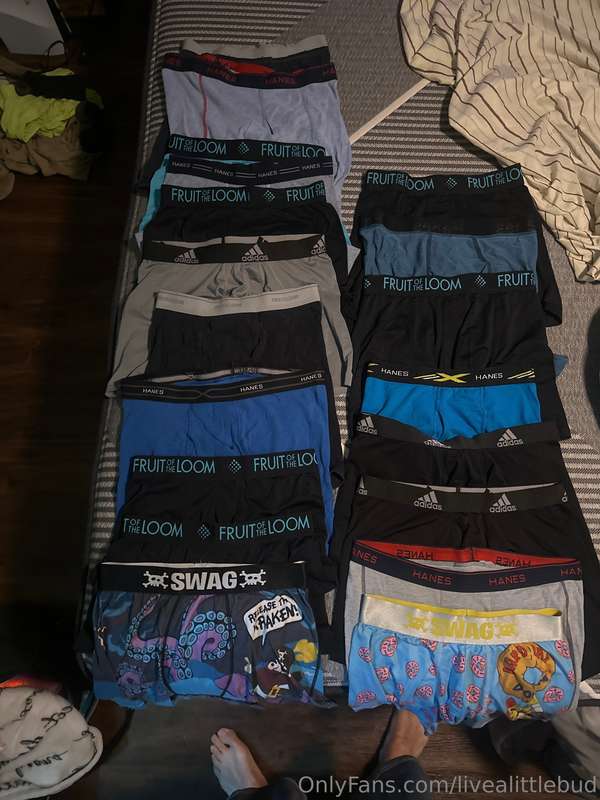 Underwear is now for sale 😉  Clean Boxers 50$ Dirty boxers 7.. 1