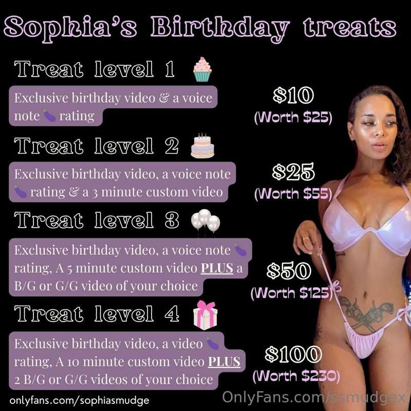 🍭**BIRTHDAY TREATS!** 🍭 *AVAILABLE THIS WEEK ONLY*  To celeb..