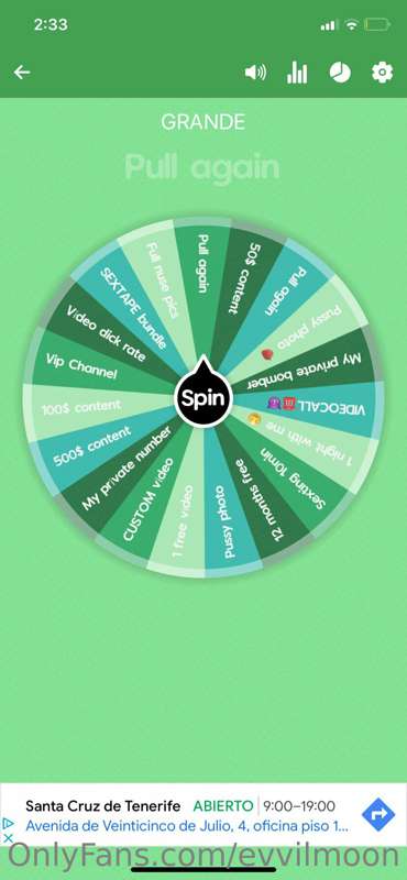 ❇️Jugamos baby?? Todos GANAN❇️

1spin 10$  ❇️
2spins 15$❇️
3..