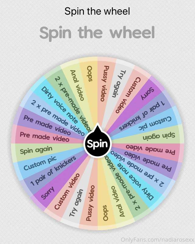 Have a spin on my wheel, cheapest way to get my content! $5 ..
