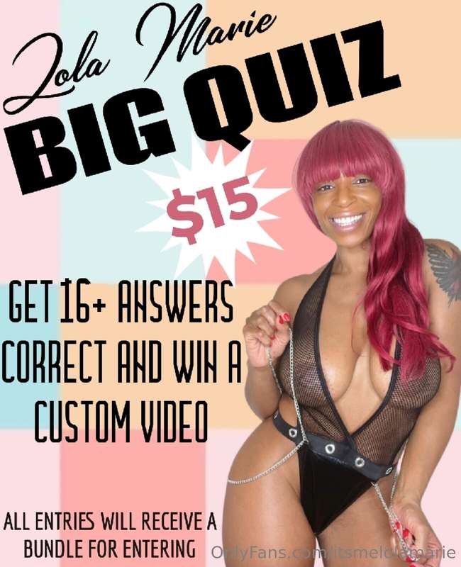 Lola Marie - BIG QUIZ! 🤔👨‍💻💦Let’s see out of all my fans who..
