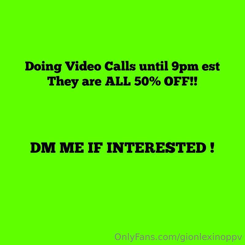I’m doing a video call sale day today if interested Skype & ..