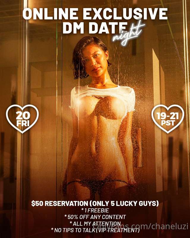 DATE NIGHT for 5 lucky guys TOMORROW NIGHT! (hurry and DM me..