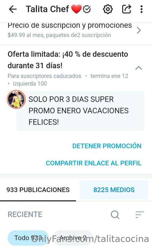 Querés renovar tu suscripción en @talitachef 
Aprovecha hast.. 1