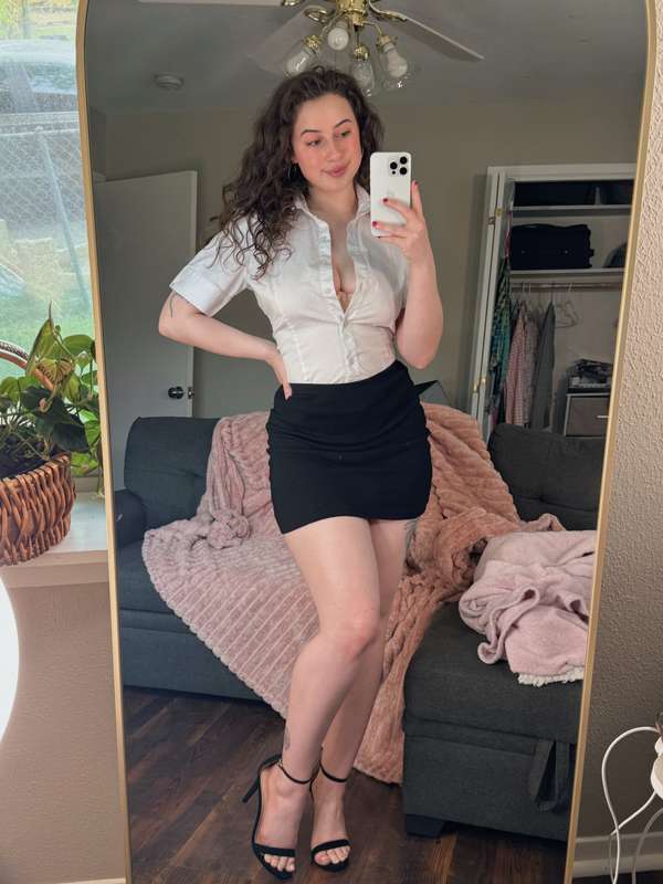 I was going for a sexy secretary/office vibe, but I also kin.. 3