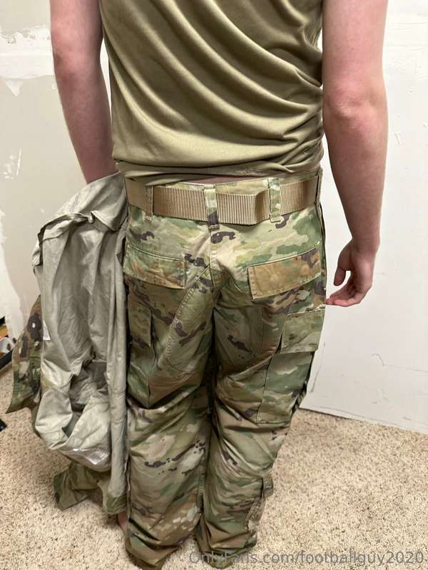 The private doing a little stripping down to his military br.. 1