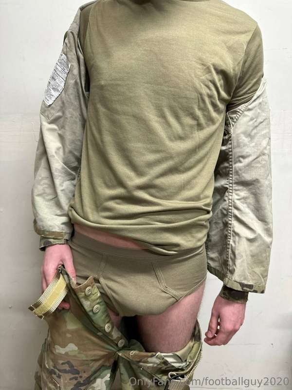 The private doing a little stripping down to his military br.. 8