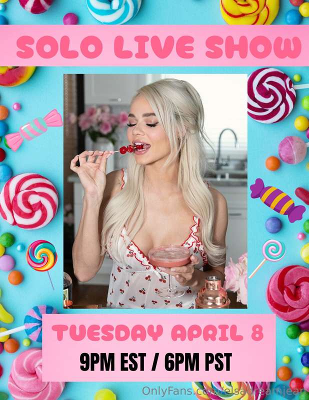 🚨 SOLO LIVE SHOW APRIL 8 🚨🍭 @ 9PM EST / 6PM PST 🩷🩷🩷This week..