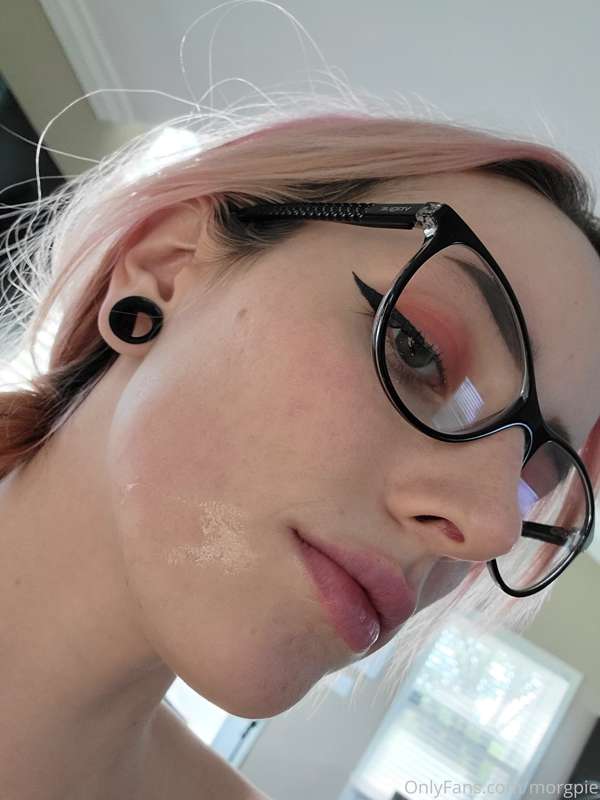 Do you like glasses? ;) (Lil bit of cummies on my face) 1