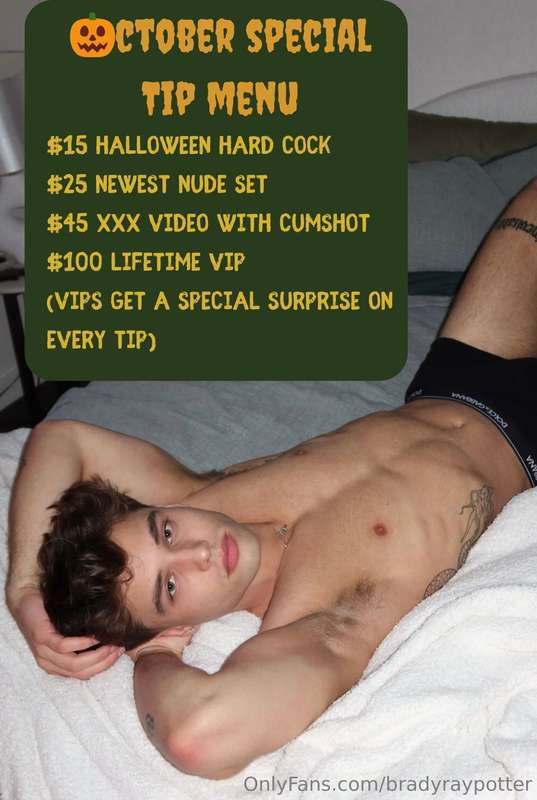 First ever tip menu 🎃The content I’m sending just for this i..