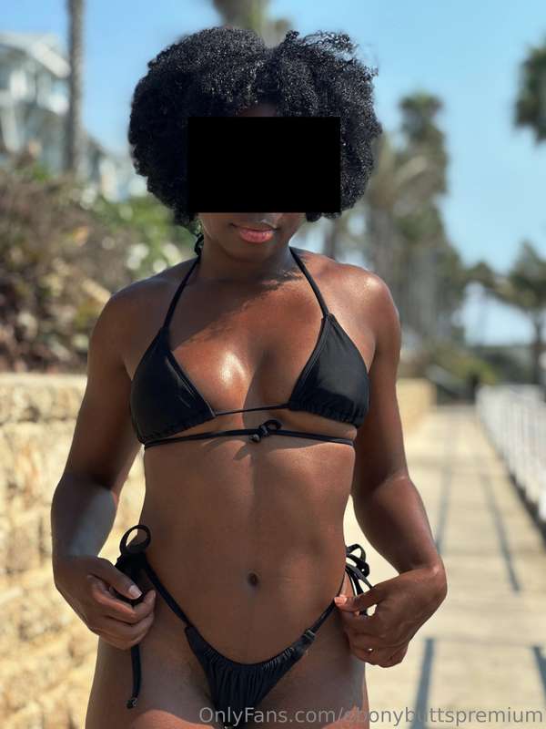 At the beach showing off cheeks for all the white men that I.. 5