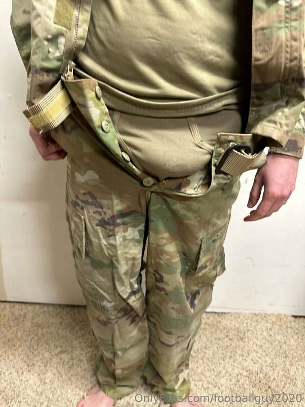 The private doing a little stripping down to his military br.. 22
