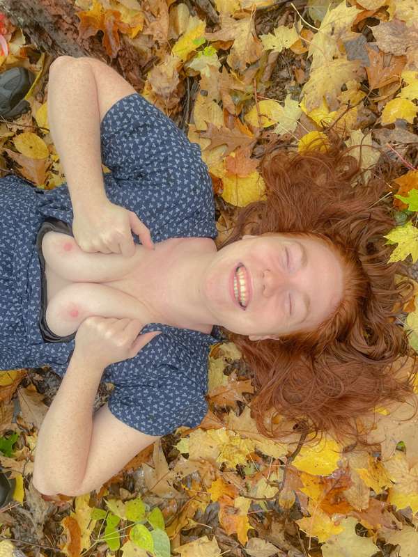 These leaves on the ground - 
Each one a page 
In the book,
..