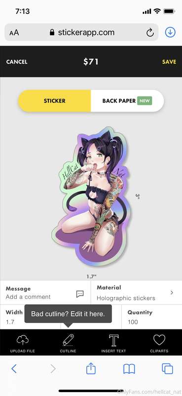 I got my anime sticker design back, I love it! For the stick.. 1