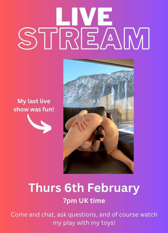 Live show - Thurs 6th Feb at 7pm UK time.Come and join me, b..