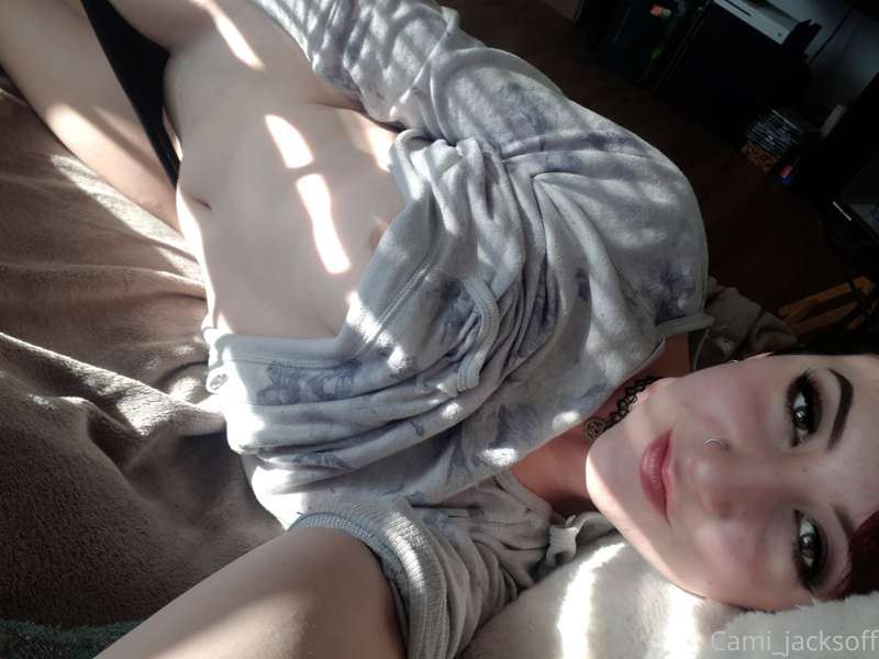Laying here, thinking about you. Wishing I had your cock pus..